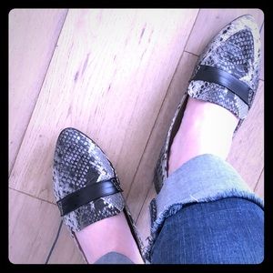 Snakeskin flats